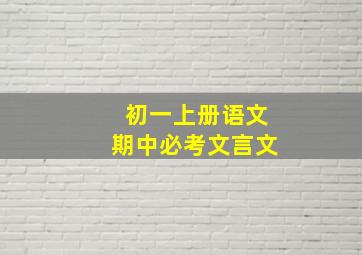 初一上册语文期中必考文言文