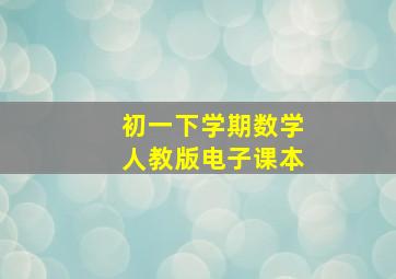 初一下学期数学人教版电子课本