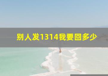 别人发1314我要回多少