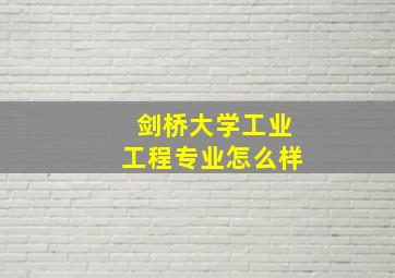 剑桥大学工业工程专业怎么样