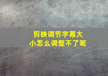 剪映调节字幕大小怎么调整不了呢