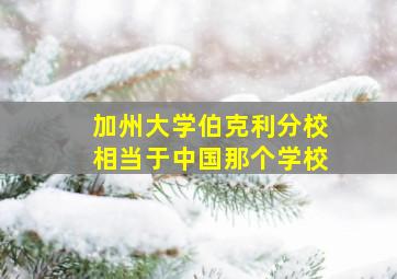 加州大学伯克利分校相当于中国那个学校