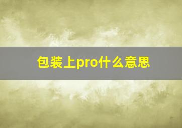 包装上pro什么意思