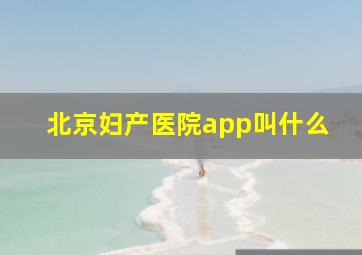 北京妇产医院app叫什么