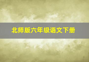 北师版六年级语文下册