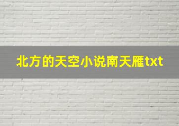 北方的天空小说南天雁txt