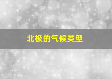 北极的气候类型