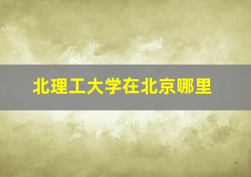 北理工大学在北京哪里