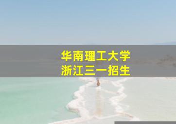 华南理工大学浙江三一招生