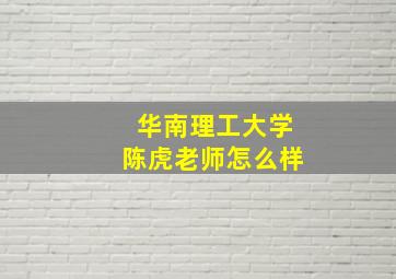 华南理工大学陈虎老师怎么样