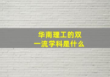 华南理工的双一流学科是什么