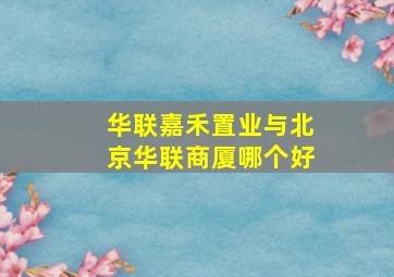 华联嘉禾置业与北京华联商厦哪个好