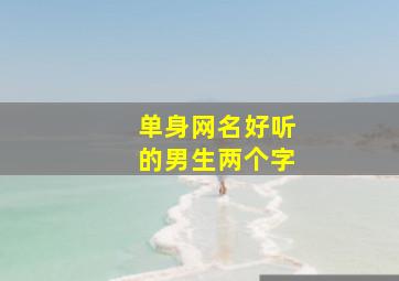 单身网名好听的男生两个字