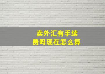 卖外汇有手续费吗现在怎么算