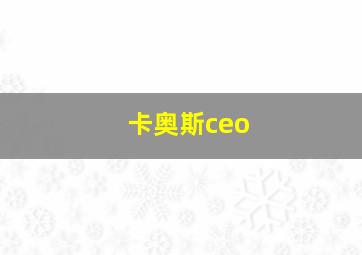 卡奥斯ceo