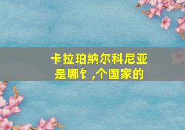 卡拉珀纳尔科尼亚是哪饣,个国家的