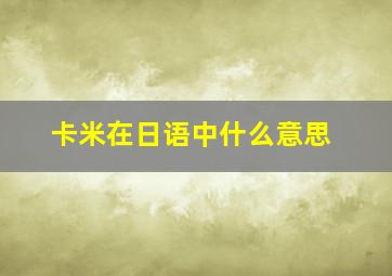 卡米在日语中什么意思