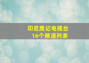 印尼鹰记电视台16个频道列表