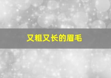 又粗又长的眉毛