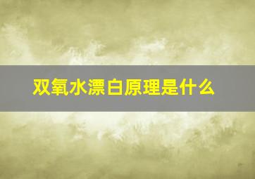 双氧水漂白原理是什么