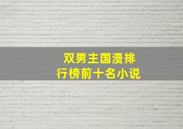 双男主国漫排行榜前十名小说