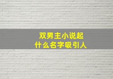 双男主小说起什么名字吸引人