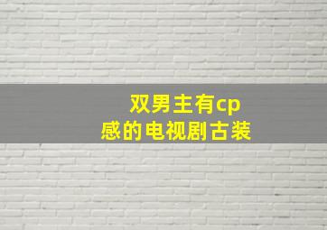 双男主有cp感的电视剧古装