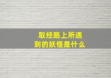 取经路上所遇到的妖怪是什么