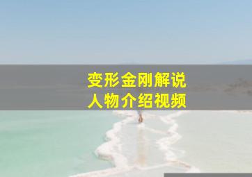 变形金刚解说人物介绍视频