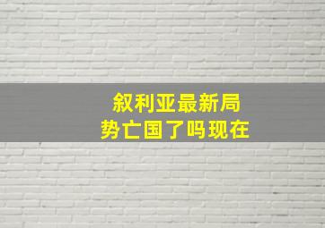 叙利亚最新局势亡国了吗现在