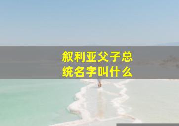 叙利亚父子总统名字叫什么