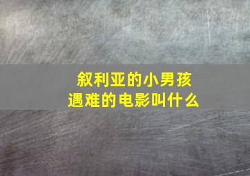 叙利亚的小男孩遇难的电影叫什么