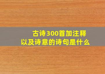 古诗300首加注释以及诗意的诗句是什么