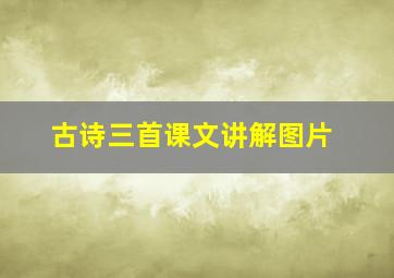 古诗三首课文讲解图片