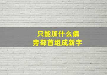 只能加什么偏旁部首组成新字