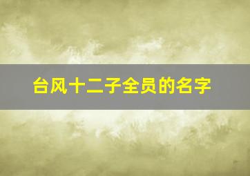 台风十二子全员的名字