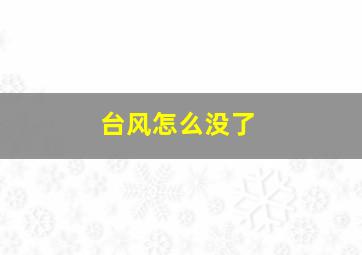 台风怎么没了