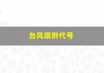 台风级别代号