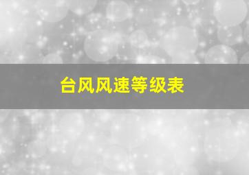 台风风速等级表