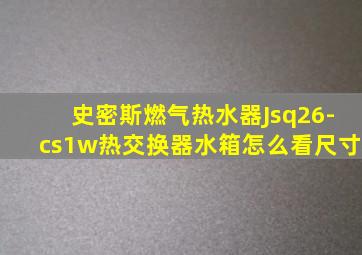 史密斯燃气热水器Jsq26-cs1w热交换器水箱怎么看尺寸