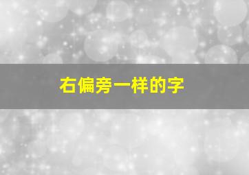 右偏旁一样的字