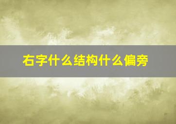 右字什么结构什么偏旁