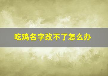 吃鸡名字改不了怎么办