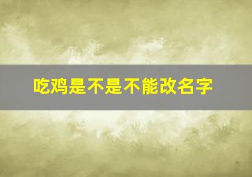 吃鸡是不是不能改名字