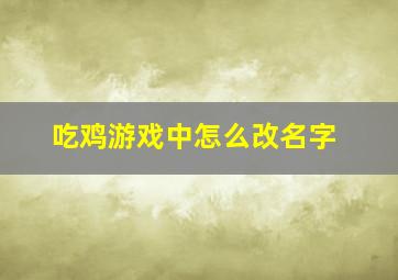 吃鸡游戏中怎么改名字