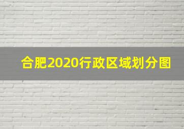 合肥2020行政区域划分图