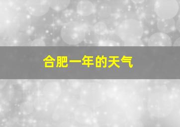 合肥一年的天气