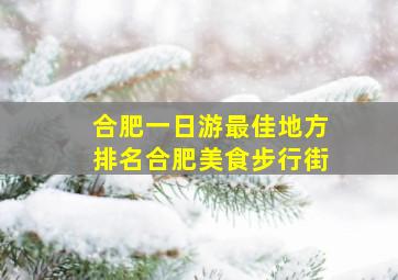 合肥一日游最佳地方排名合肥美食步行街