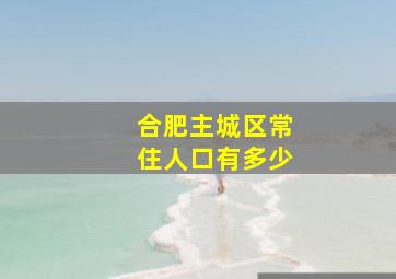 合肥主城区常住人口有多少