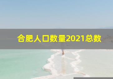 合肥人口数量2021总数